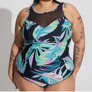 Torrid Multicolor Leaf Print One Piece 🩱